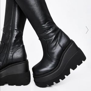 Demonia Dolls Kill leather Shaker Boots
